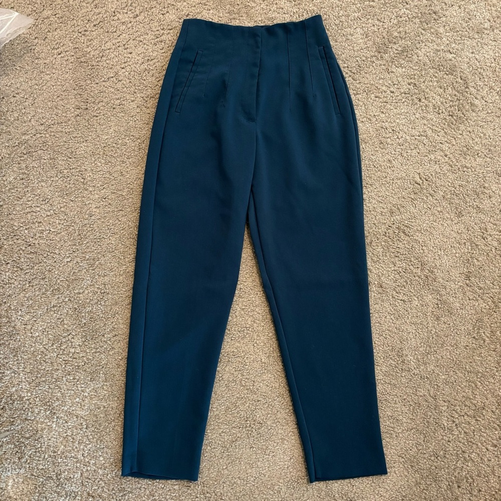 Zara High Waisted Pants Ink Blue